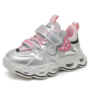 大童女孩加绒二棉鞋 回力女童运动鞋 秋冬老爹鞋 2025新款 子 皮面冬鞋