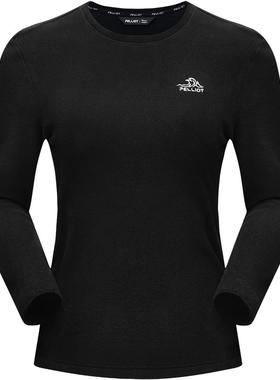 伯希和户外Polartec Micro圆领抓绒衣女款保暖摇粒绒内胆运动上衣