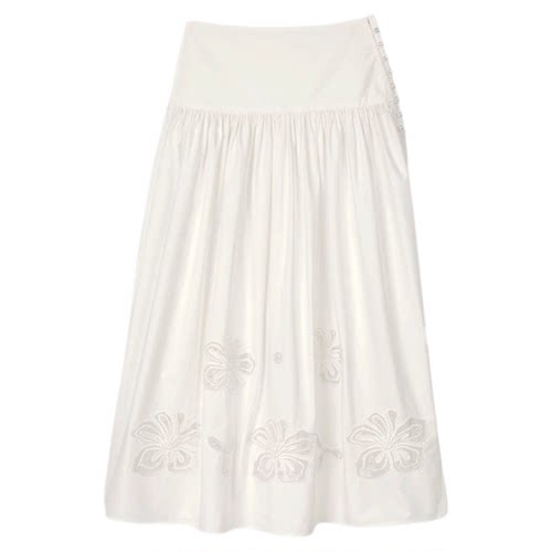 SANDRO女装仿珍珠花朵优雅半裙