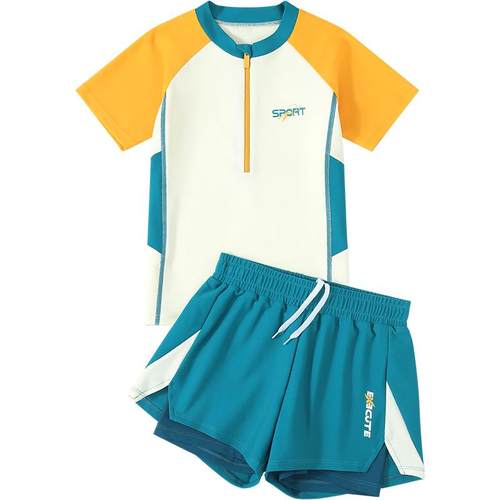 儿童泳衣男童分体2026新款夏青少年中大童游泳裤男孩防晒游泳装备