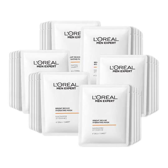 L'Oreal Men's Whitening Mask Whitening and Spot Replenishing Moisturizing and Fading Acne Marks Niacinamide Genuine for Boys