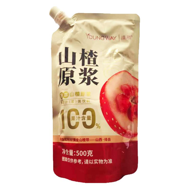 100%纯山楂原浆500ml袋装无添加