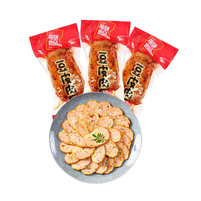 柏慧豆皮肉卷180g大袋鸡肉卷即食低干豆腐蔬菜香肠脂东北特产零食