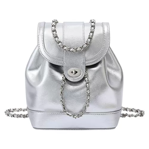 Серебряный рюкзак, модная универсальная высококачественная сумка через плечо