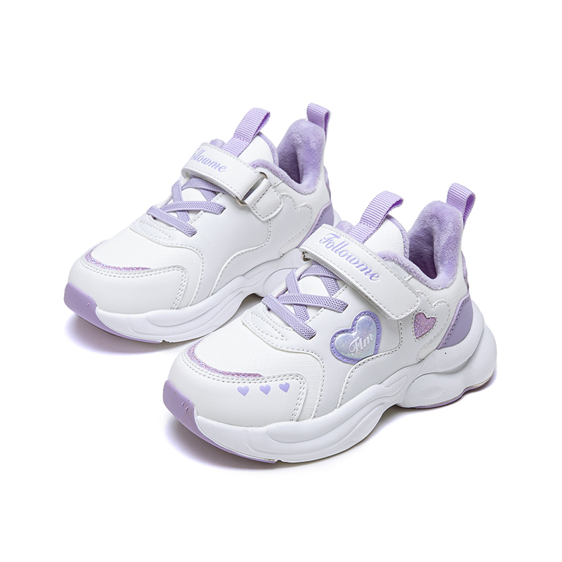 富罗迷儿童运动鞋女童鞋子秋冬新款软底青少年女孩跑步加厚二棉鞋