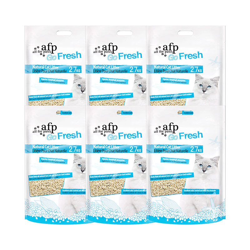 【自营】afp玉米豆腐猫砂去味低尘除臭可冲马桶2.7kg*6原味
