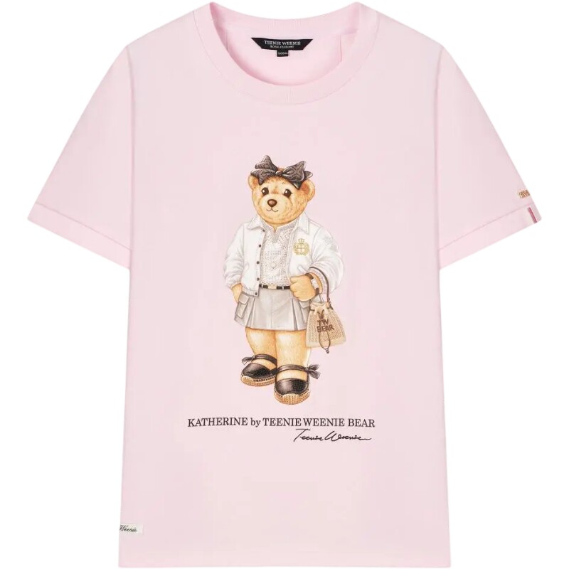 TeenieWeenie小熊女装夏季时尚简约休闲舒适正肩刺绣圆领短袖T恤