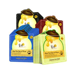 韩国进口paparecipe黑春雨蜂蜜控油清洁净化毛孔补水面膜6片正品