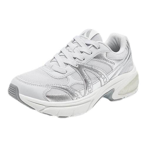 斯凯奇月影鞋女鞋银色老爹鞋2026新款熊猫鞋厚底休闲鞋透气运动鞋