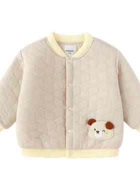 巴拉巴拉婴儿棉服宝宝纯棉棒球服儿童棉袄外套2025冬装新款童装小