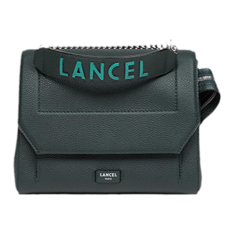 LANCEL/兰姿 Ninon中号链条包 小方包单肩包斜挎包女款荔枝皮牛皮