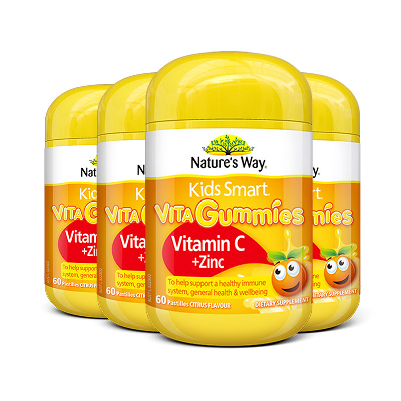 【自营】Nature's Way佳思敏强体质锌儿童补锌片+维生素c软糖*4
