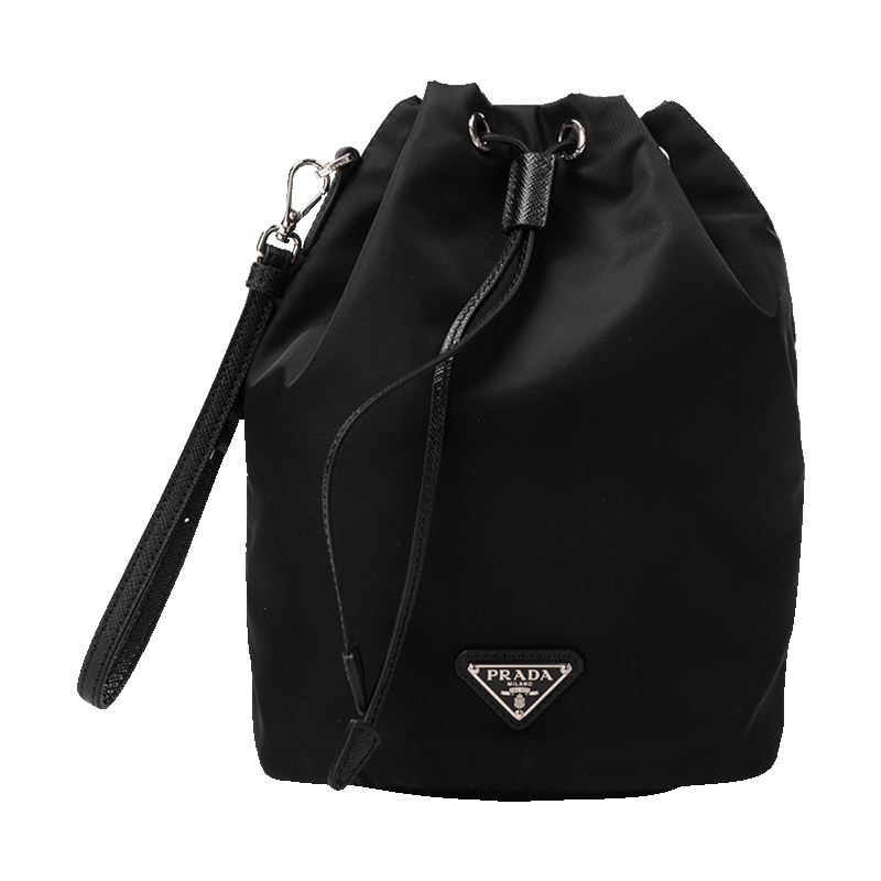 PRADA抽绳封口水桶包单肩斜挎包