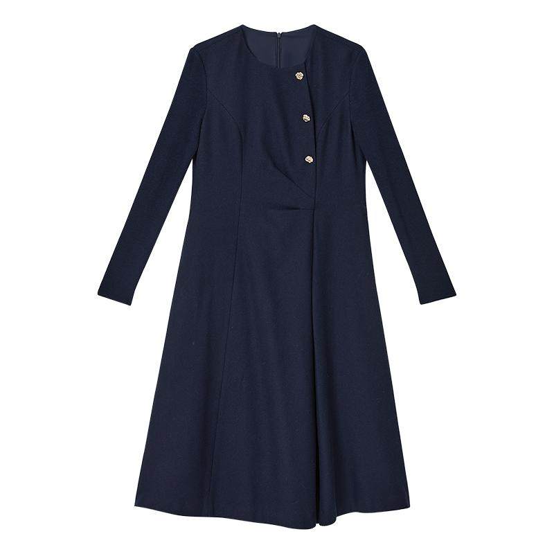 【中国红】YINER音儿专选冬季羊毛侧门禁捏褶收腰连衣裙,女装/女士精品,连衣裙,淘宝优惠券,粉丝福利购,淘宝优惠卷