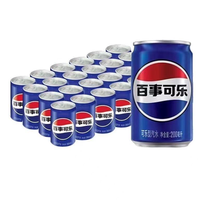 百事可乐迷你200ml*24罐百事可乐百事可乐无糖美年达橙味七喜-CL