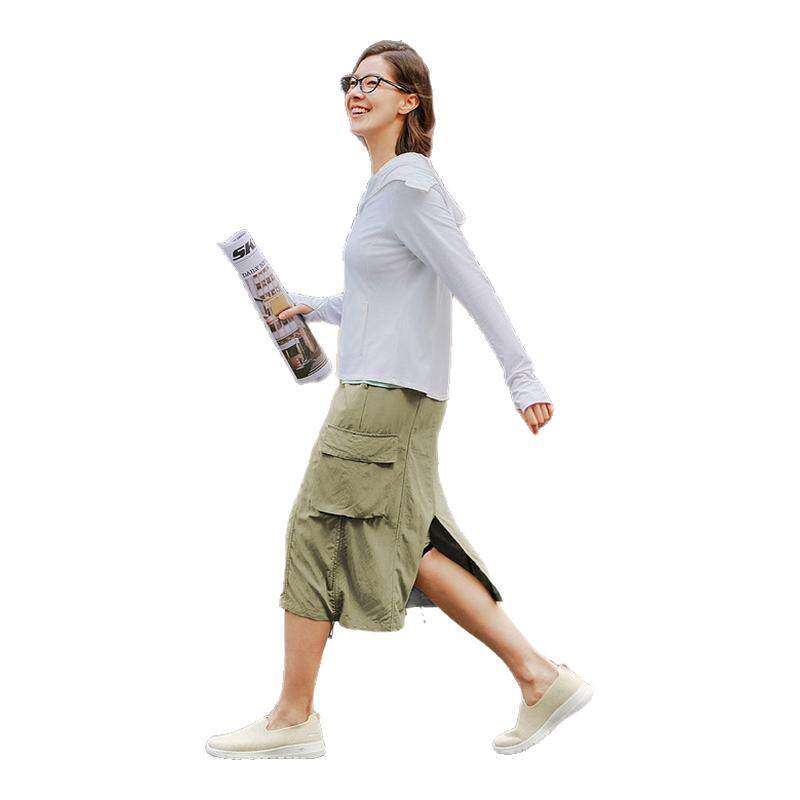 斯凯奇夏季新品女健步鞋一脚蹬舒适轻量妈妈鞋休闲鞋透气