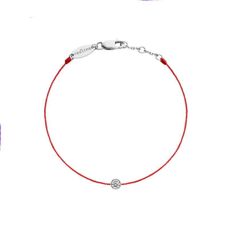 【自营】redlinebabepure0.05克拉圆形钻石白金绳制儿童手链16B