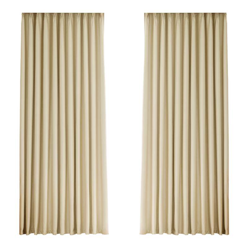 全遮光窗帘成品2026新款防晒出租房客厅卧室落地飘窗简约纯色布