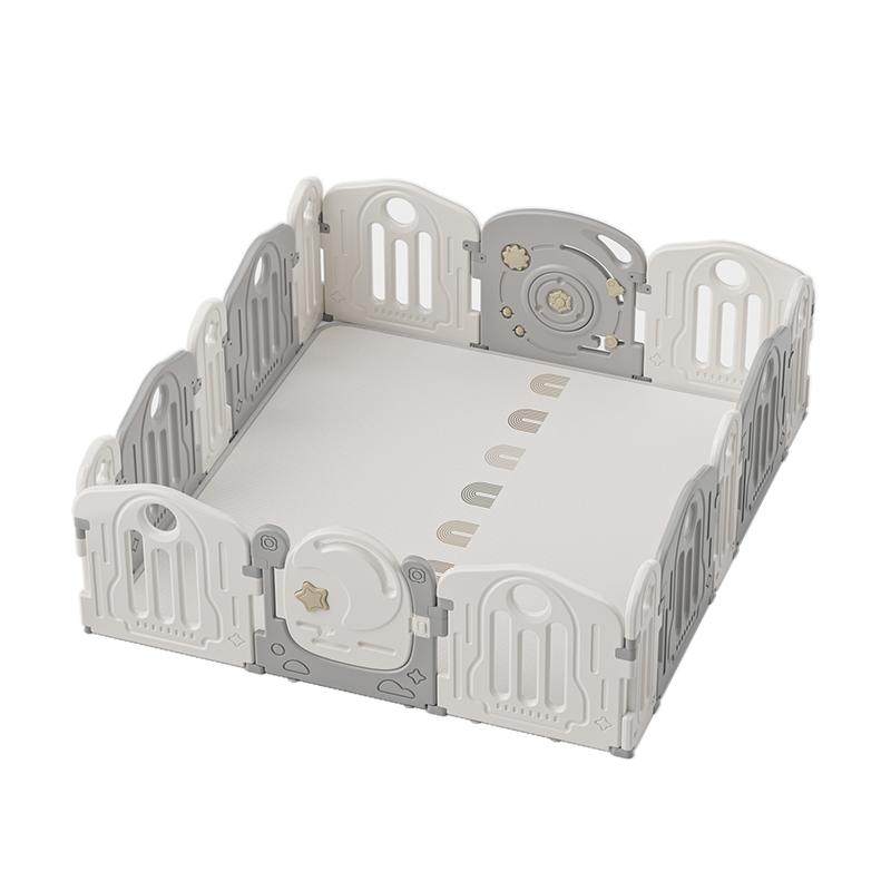 贝易宇航员游戏围栏婴儿防护栏宝宝室内爬行垫家用地上爬爬垫一体