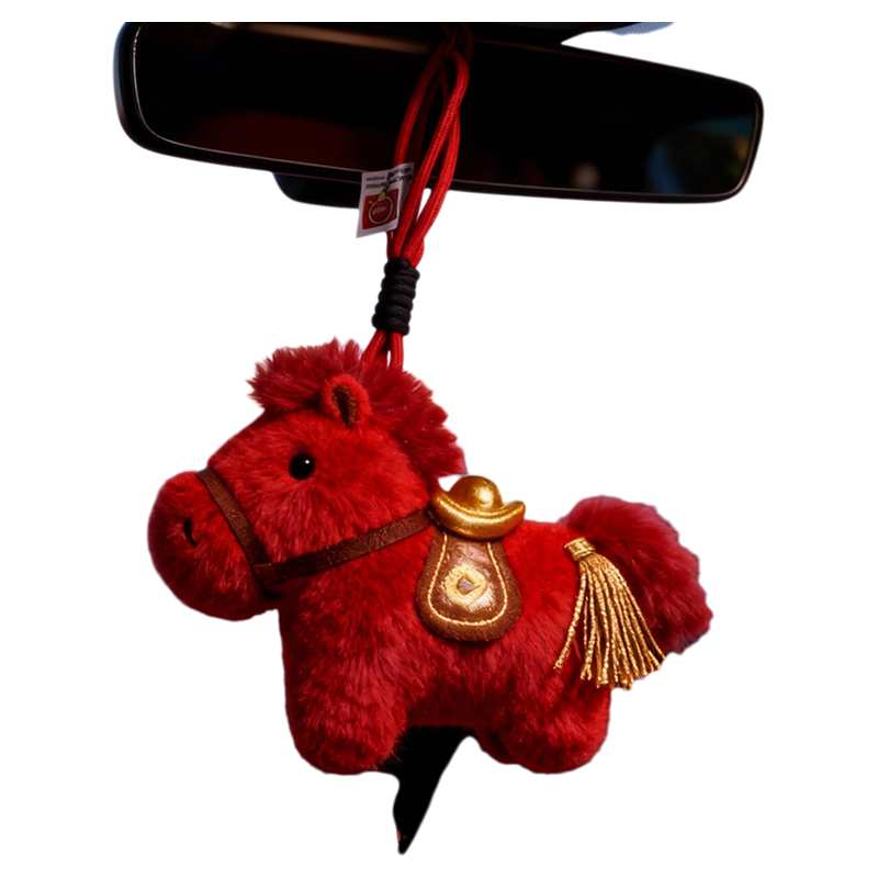 小马车上挂件红色马年吉祥物2026装饰品汽车后视镜挂件玩偶高级感,汽车用品/电子/清洗/改装,车挂,淘宝优惠券,粉丝福利购,淘宝优惠卷