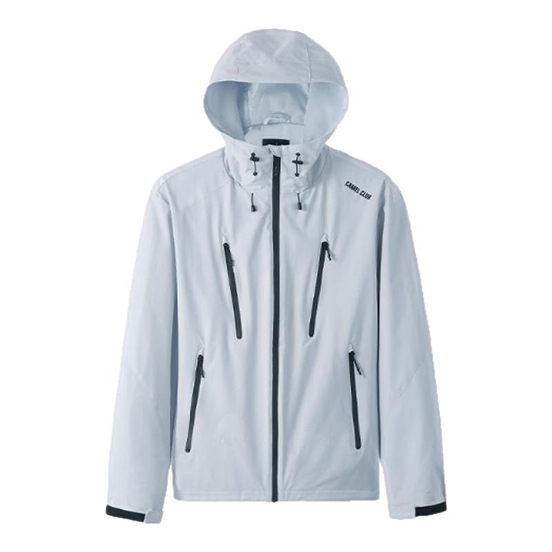 骆驼运动外套女拒水夹克户外徒步加绒保暖软壳防水防风紫色登山服