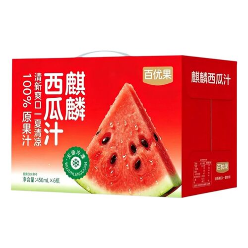 百优果麒麟西瓜汁饮品450ml*6瓶