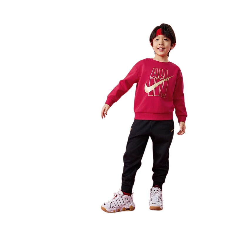 Nike 3brand童装男女童套装儿童加绒卫衣卫裤运动2件套26秋冬新款