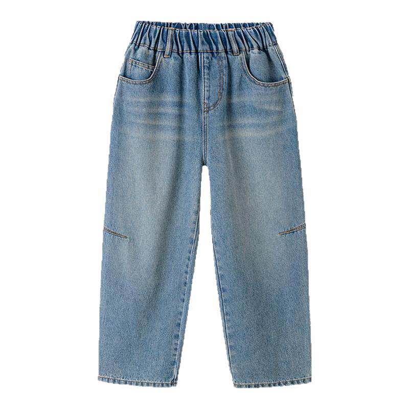 巴拉巴拉男童牛仔裤中大童弯刀裤长裤儿童裤子2026春装新款童装小