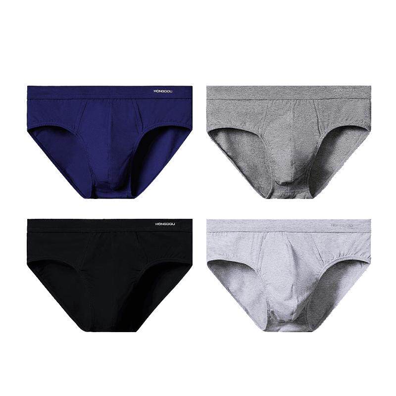 红豆男士三角内裤纯棉2023年新款男生底裤透气男式抗菌裤衩短裤头