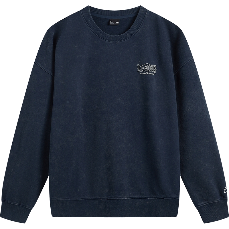 李宁卫衣女士2025新款冬季情侣套头衫长袖男士圆领宽松针织运动服