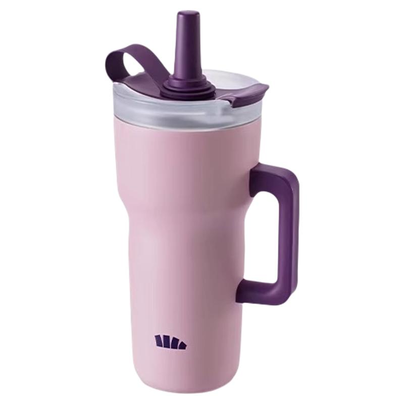 Beneunder吸管保温杯女生大容量保冷冰霸杯办公室巨无霸保温水壶