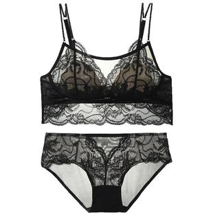 歌瑞尔防走光美背内衣女性感禁欲系兔耳杯轻薄透气蕾丝文胸罩