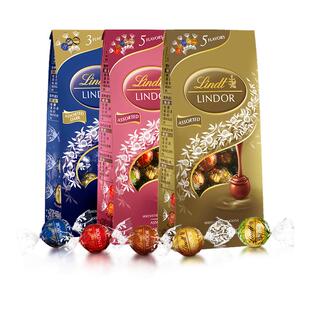 【百亿】LINDT瑞士莲软心牛奶巧克力黑巧多口味分享袋装零食569g