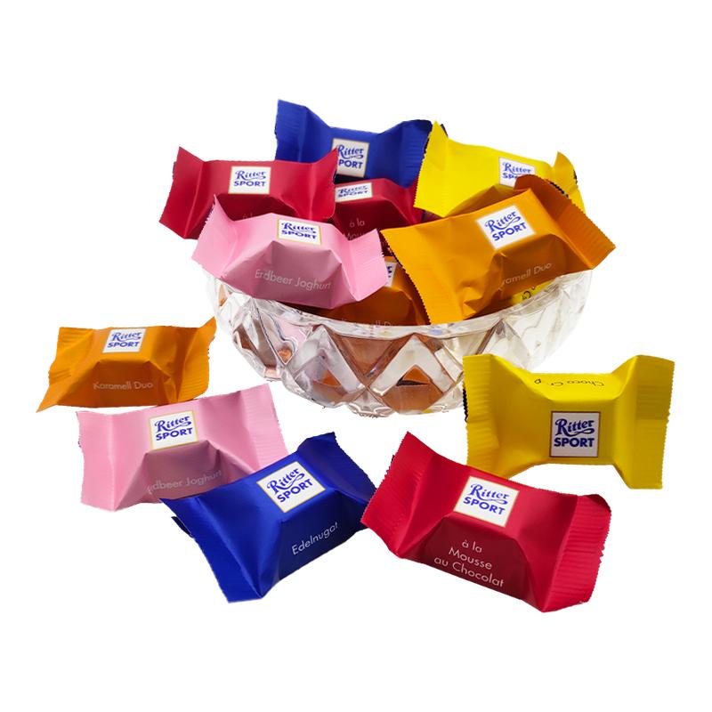 德国进口RitterSport榛子草莓夹心果仁巧克力小片散装婚庆喜糖