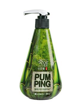 韩国LG进口倍瑞傲派缤竹盐成人牙膏 液体按压式亮白牙结石口臭