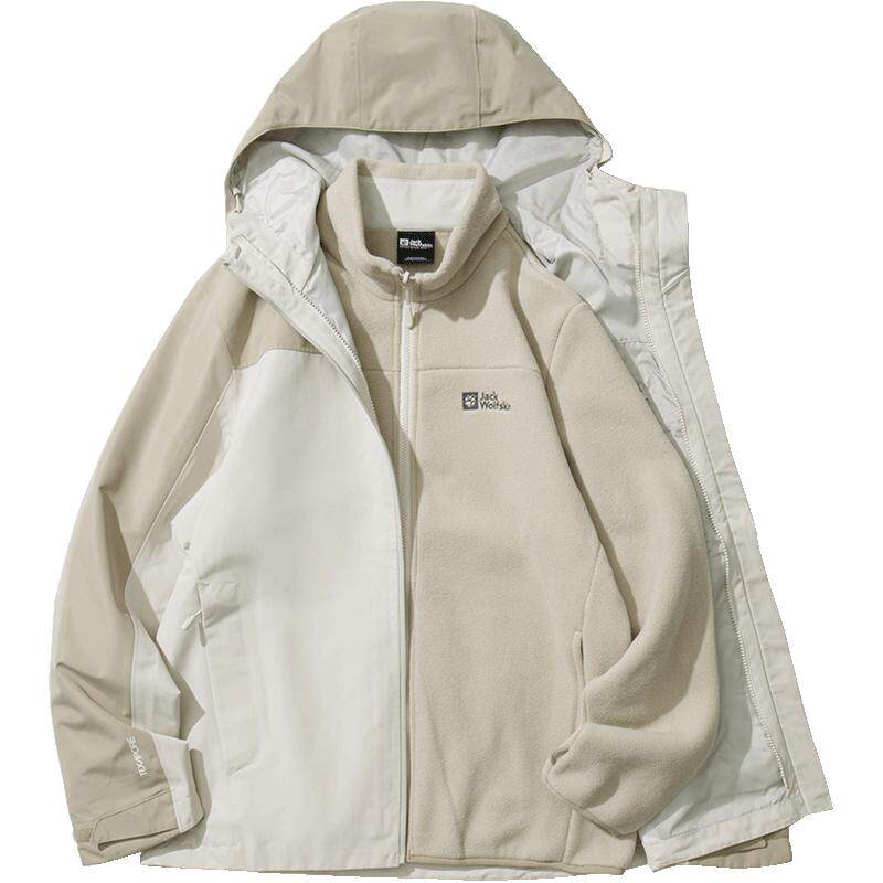 JackWolfskin狼爪25秋冬新款TAUBENBERG抓绒三合一冲锋衣A65384