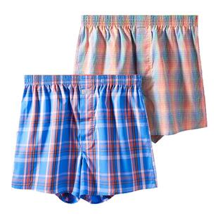 睡裤 阿罗裤 男短裤 衩睡觉家居夏季 宽松外穿格子 大裤 七匹狼纯棉男士