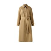 PRICH时尚 廓形长外套女 英伦风翻领收腰环保纤维风衣春季