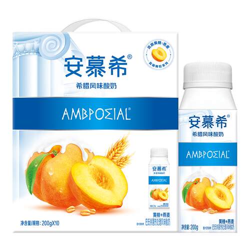 【5月】伊利安慕希草莓燕麦黄桃燕麦200g*10盒希腊风味酸牛奶营养