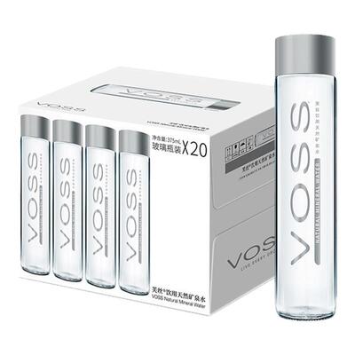 VOSS芙丝天然矿泉水弱碱性水375ml瓶高端玻璃瓶饮用水国产