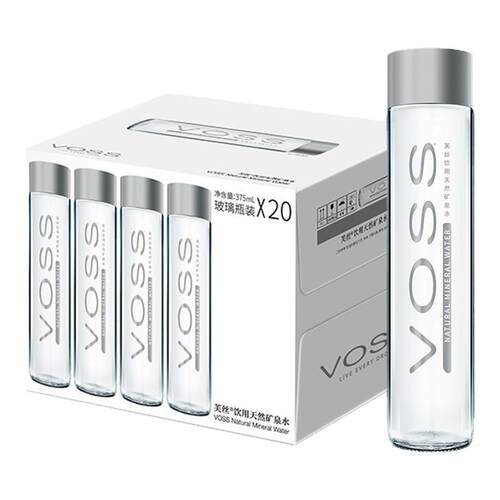 VOSS芙丝天然矿泉水弱碱性水375ml*20瓶高端玻璃瓶饮用水国产