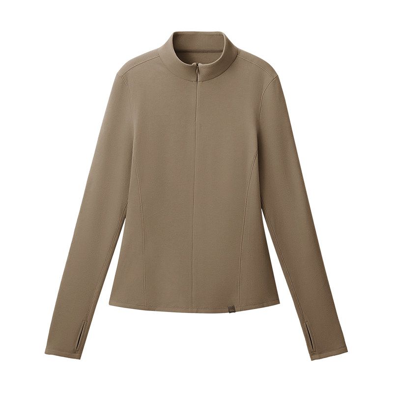 蕉下摇粒绒打底衫秋冬季女士半拉链修身内搭保暖上衣运动t恤,女装/女士精品,T恤,淘宝优惠券,粉丝福利购,淘宝优惠卷