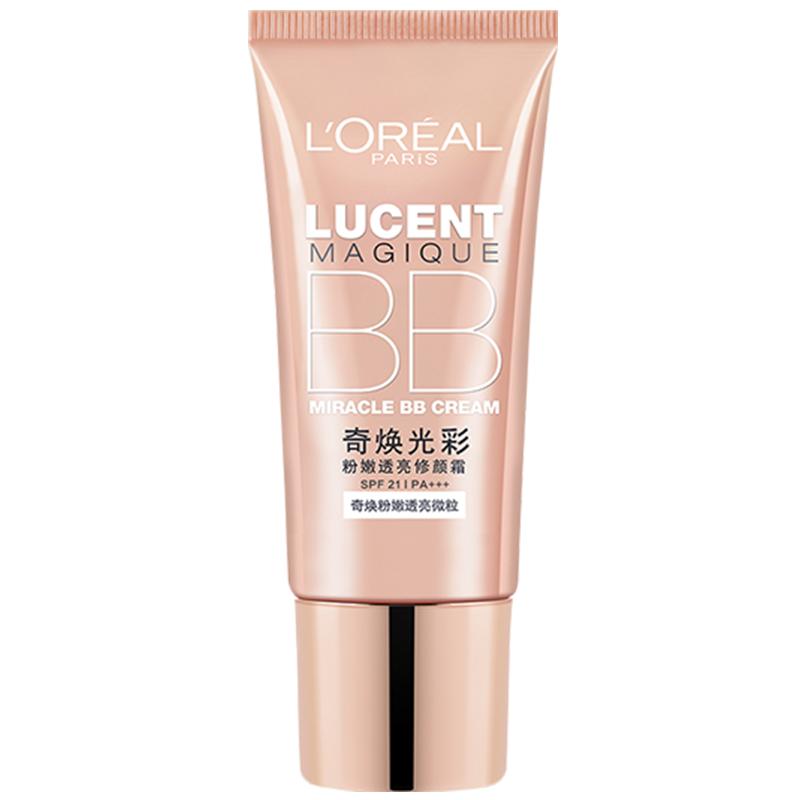 欧莱雅bb霜奇焕光彩粉嫩透亮修颜霜遮瑕裸妆持久不脱妆粉底液正品