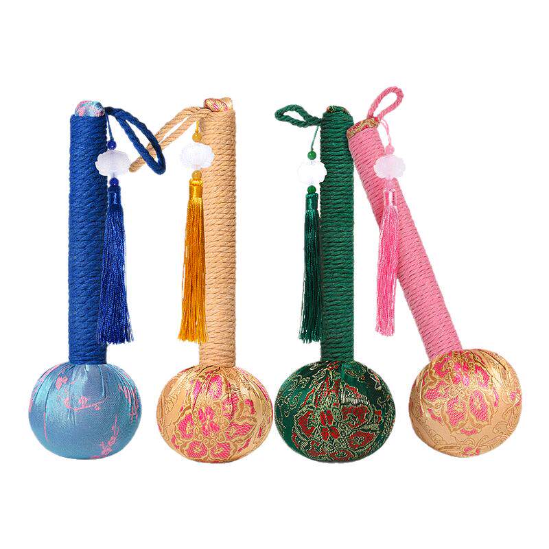 新款绸缎艾草锤家用捶背敲打经络全身按摩保健器按摩捶艾灸棒