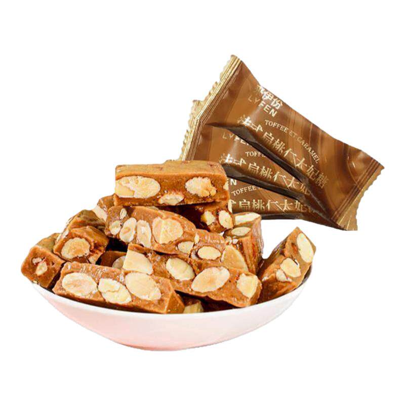 来伊份法式扁桃仁太妃糖500g海盐味杏仁焦糖果喜糖雪花酥脆来一份
