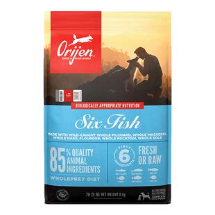 【官方正品】Orijen渴望六种鱼狗粮美版进口成幼犬美毛犬粮11.4kg