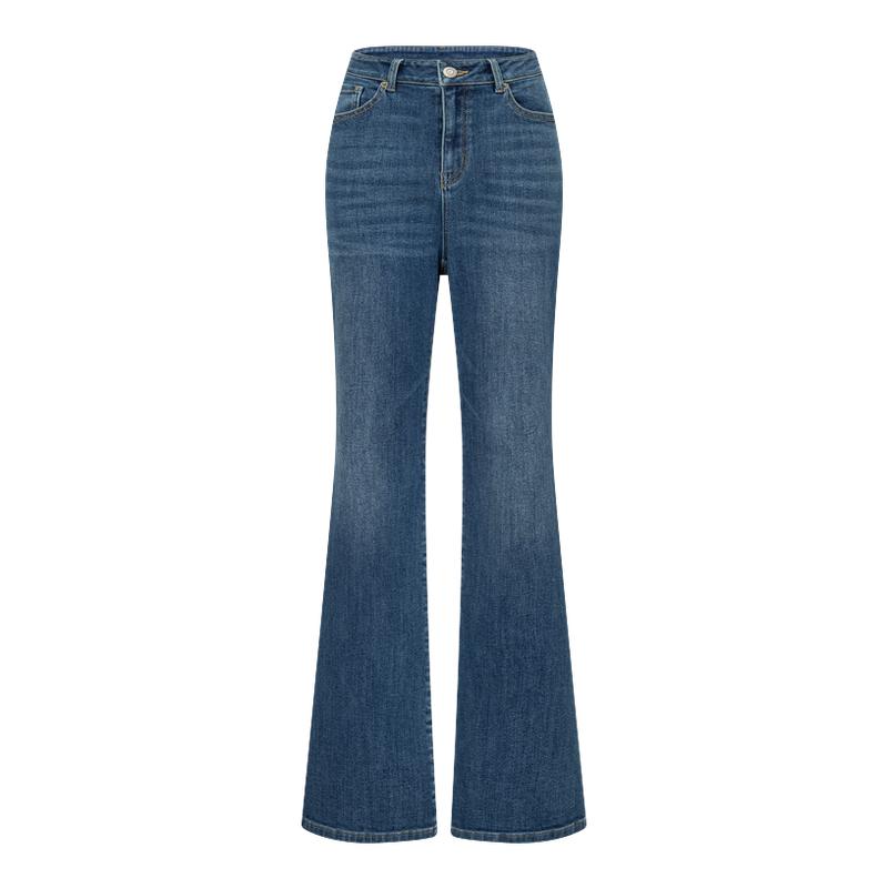 Scofield女装复古休闲微喇牛仔裤