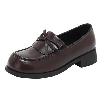 达芙妮官方旗舰店粗跟增高乐福鞋