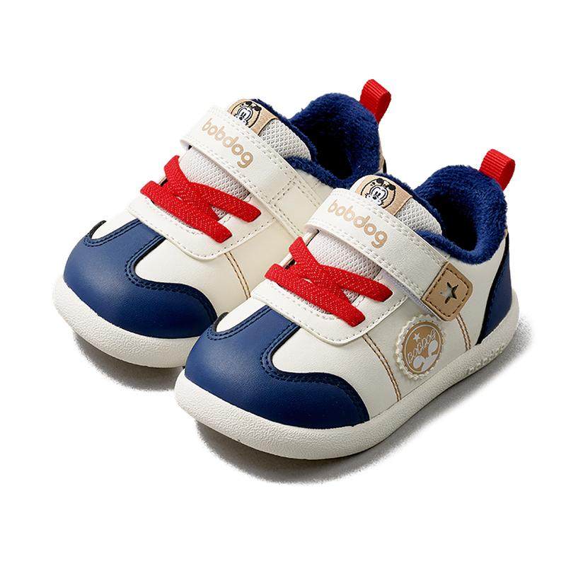 巴布豆学步宝宝鞋冬季加绒婴儿软底轻便二棉鞋子加绒保暖童鞋女童