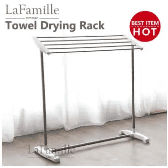 5853 Multifunctional Stainless Steel Inclined Towel Drying Rack - Light Grey